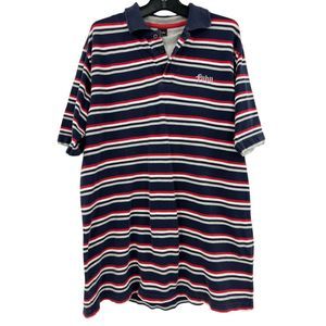 Fubu polo shirt XL vintage striped mens 90's streetwear hip hop attached t-shirt